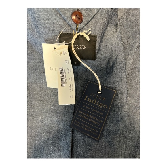 J Crew Ludlow Japanese Chambray 1/2 Lined Unstructured Sport Coat Size XL NWT - Picture 4 of 5